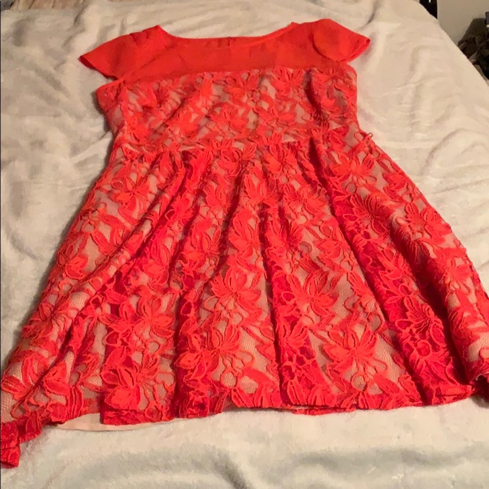 Coral mesh dress